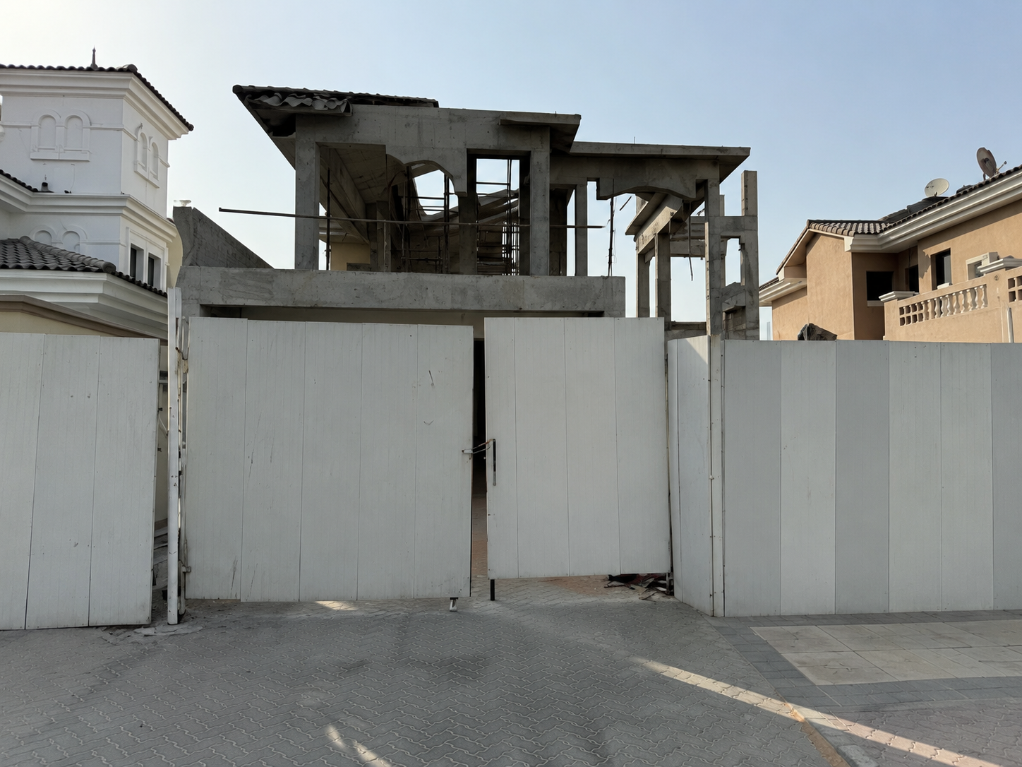 Palm Jumeirah villa structural rebuild stage before final finishing by King Quality Contracting